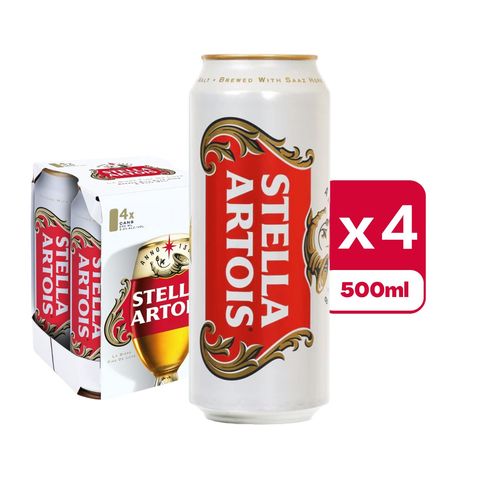 Stella Artois King Can Beer 500ml x4