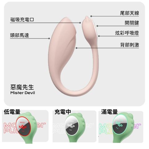Monster Pub 小智蛋智能遙控震動器鯨魚博士 綠色