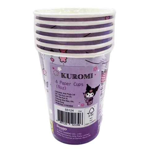 Sanrio Kuromi Paper Cups (9oz) 6 Pieces