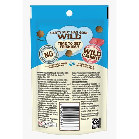 Friskies Yums Party Mix Natural Yums Real Tuna Cat Snacks 60g