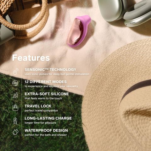 Lelo Sona 2 Travel 聲波陰蒂吸啜器 粉色 1個 (適合所有用家，機身完全防水)