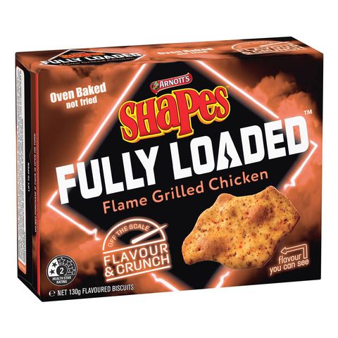 Arnott's Shapes Fully Loaded Flame Grilled Chicken 130g [Parallel Import]