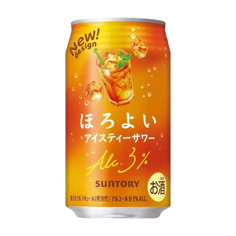 Suntory Horoyoi Chu-Hai (Iced Tea Sour) Alc. 3% 350ml [Parallel Import] (The new and old packaging will be shipped out randomly)