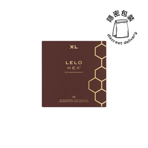 Lelo Hex Condoms Respect XL (Large Size 58 mm / 2.28 in) 36 Pieces (Ultra-thin condoms, sublime sensation and flawless fit, inner ribbing enhances grip)