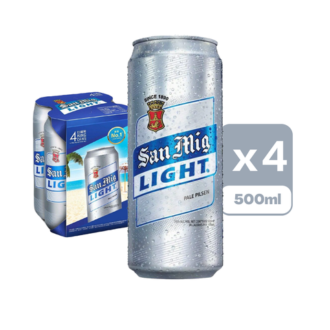 San Mig Light Light King Can Beer 500ml x4 (The new and old packaging will be shipped out randomly)