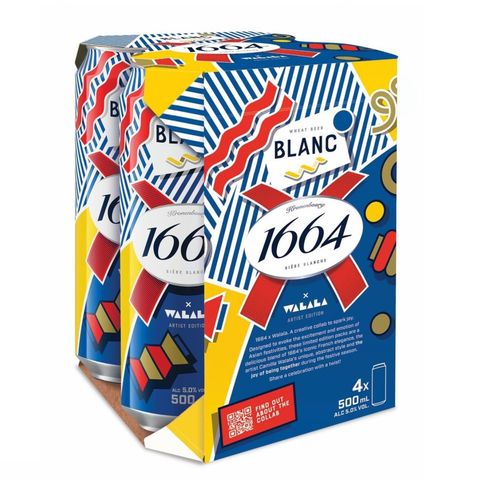Kronenbourg 1664 Blanc Wheat King Can Beer 500ml x4 (The new and old packaging will be shipped out randomly)