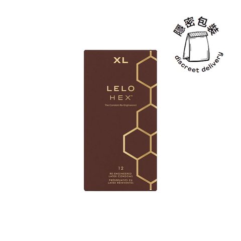 Lelo Hex Condoms Respect XL (Large Size 58 mm / 2.28 in) 12 Pieces (Ultra-thin condoms, sublime sensation and flawless fit, inner ribbing enhances grip)