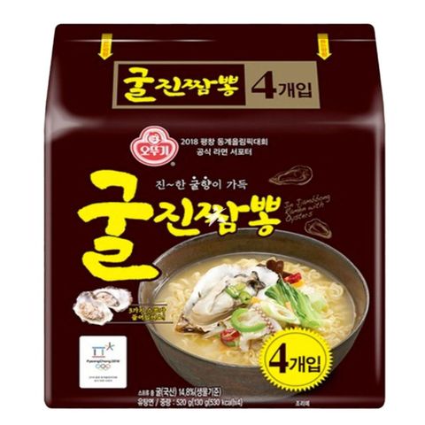Ottogi Jin Jjambbong Ramen Oyster 4 x 130g [Parallel Import]