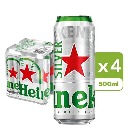 喜力 星銀啤酒 巨罐裝 4 x 500毫升