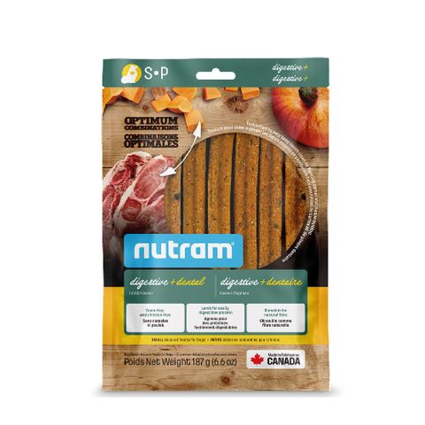 Nutram 雙功效潔齒骨 (腸胃保健) 細條 羊肉味 187克