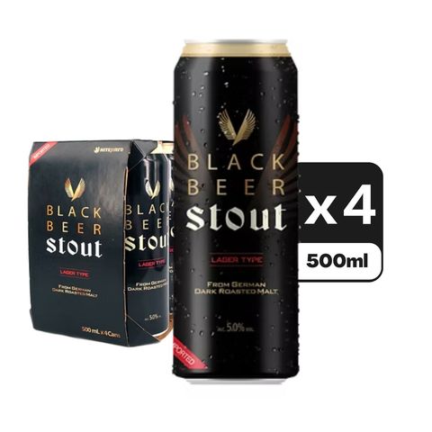 Hite Stout Black King Can Beer 500ml x4