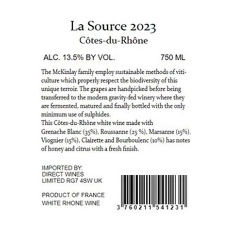 Mourchon La Source Cotes Du Rhone Blanc 750ml