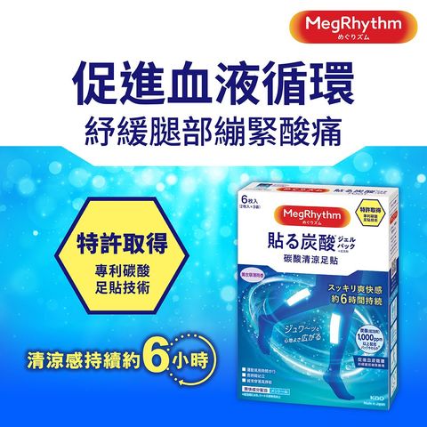 MegRhythm Carbonated Gel Gool Leg Patch 6pcs (Random delivery)