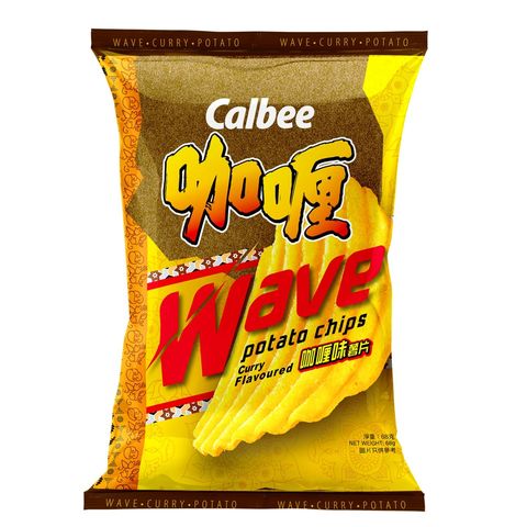 Calbee Curry Flavoured Wave Cut Potato Chips 68g