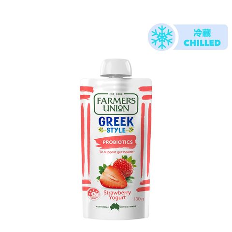 Farmers Union Greek Style Yogurt Pouch Strawberry Flavour 130g