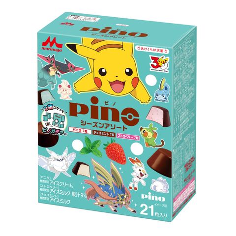 森永 Pino 雜錦 (雲呢拿 / 士多啤梨 / 薄荷朱古力) 21粒 (包裝隨機發貨)