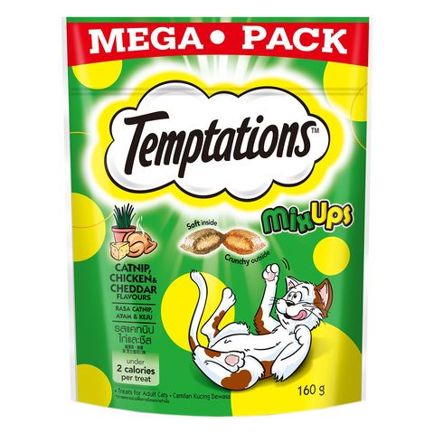 Temptations Mega Pack Mixups Catnip Chicken & Cheddar Cat Treats 160g