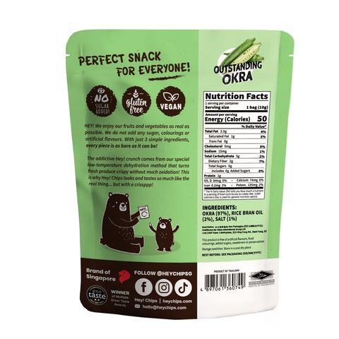 Hey! Chips Natural Okra Crisps 10g