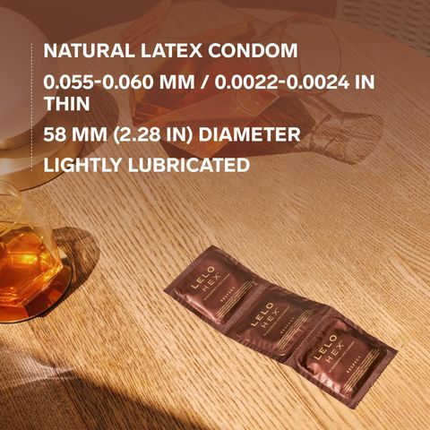 Lelo Hex Condoms Respect XL (Large Size 58 mm / 2.28 in) 36 Pieces (Ultra-thin condoms, sublime sensation and flawless fit, inner ribbing enhances grip)