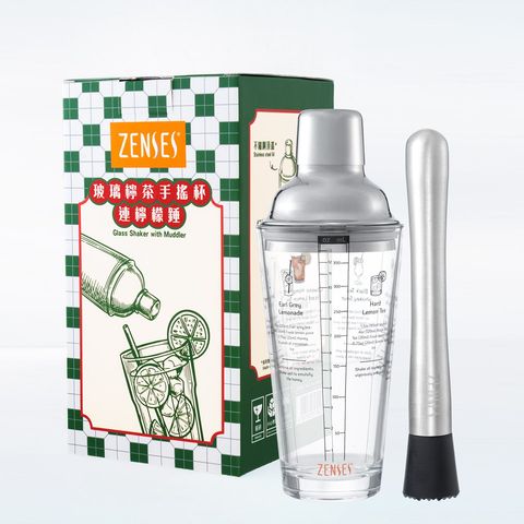 Zenses Glass Shaker with Muddler 1 Piece