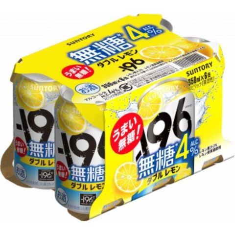 Suntory -196°C Sugar-Free (Double Lemon) Chu-Hai Alc. 4% 350ml x6 [Parallel Import]