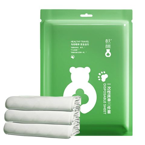 春天的熊 一次性床單三件套 (床單 + 枕套 + 被套) 1套