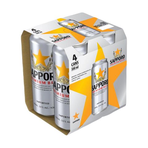 Sapporo Premium King Can Beer 500ml x4