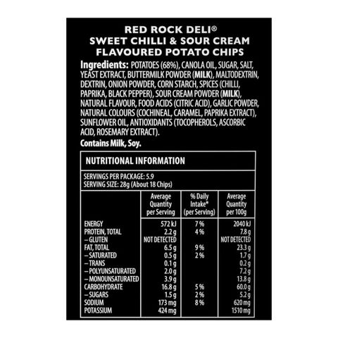 Red Rock Deli Sweet Chilli and Sour Cream 165g