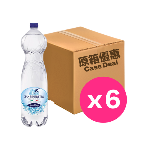 San Benedetto Sparkling Natural Mineral Water (Full Case) 6 x 1.5L