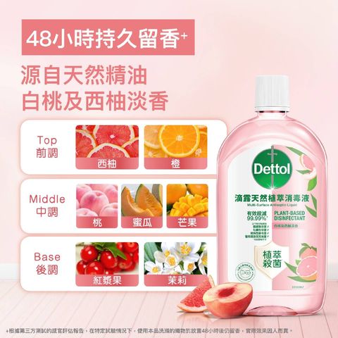 Dettol Multi-surface Antiseptic Liquid - Peach & Grapefruit 1L