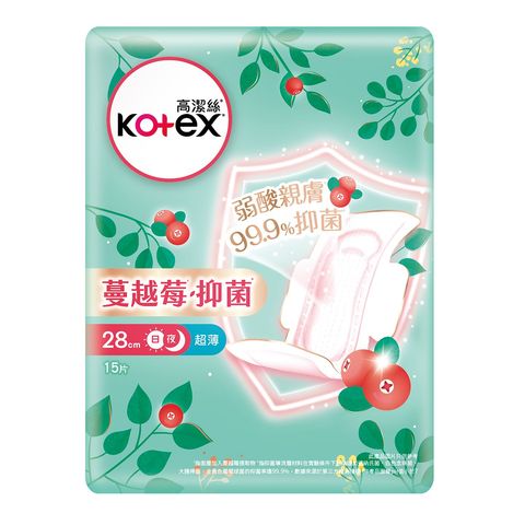 Kotex Cranberry Pad Ultra-thin 28cm 15 Pieces