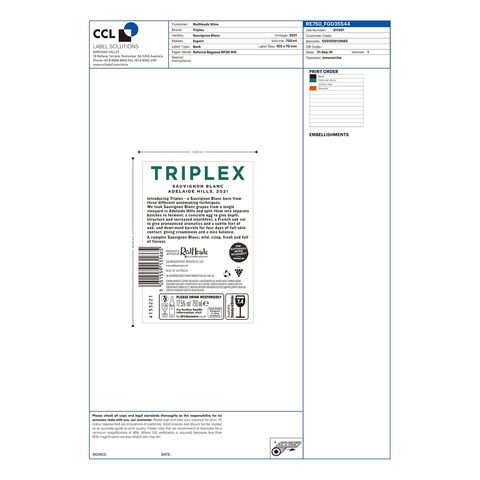 Redheads Wine Triplex Sauvignon Blanc 750ml