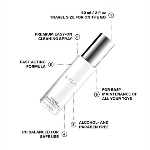 Lelo Toy Cleaning Spray 60ml (A cleaning spray specifically designed for personal toys, effectively removing dirt and bacteria to keep your toys in top condition. Easy to use and safe.)