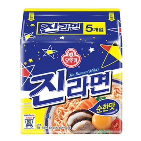 Ottogi Jin Ramen (Mild) 5 x 120g [Parallel Import]