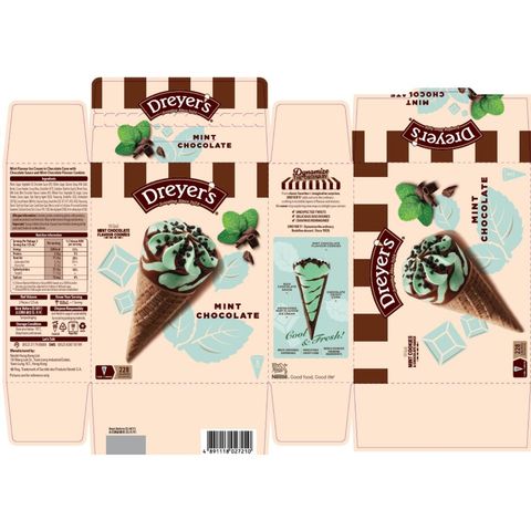 Dreyer's Mint Chocolate Ice Cream Cone 3 x 125ml
