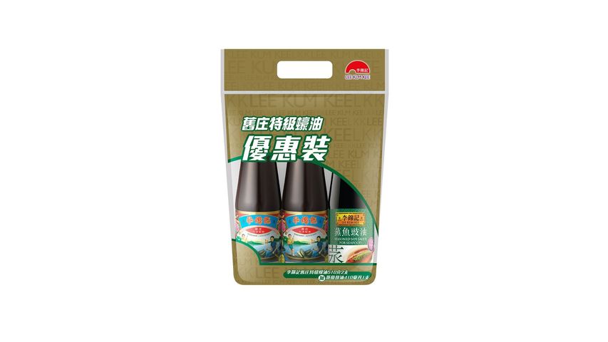 Lee Kum Kee Premium Bonus Pack (Oyster Sauce 2 x 510g + Seasoned Soy Sauce for Seafood 410ml) 1 Set
