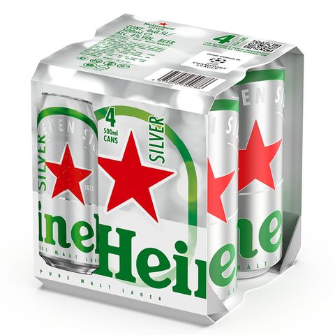 喜力 星銀啤酒 巨罐裝 4 x 500毫升