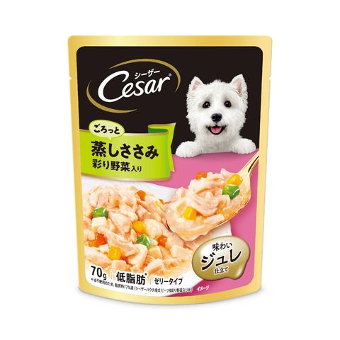 Cesar Japanese Pouch Sasami & Vegetable 70g (The new and old packaging will be shipped out randomly)