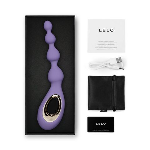 Lelo Soraya Beads Anal Massager Violet Dusk 1 Piece (Unisex design, specifically crafted for beginners exploring anal play. Fully waterproof body.)