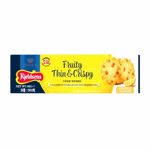 Kjeldsens Fruity Thin & Crispy Orange Flavor 90g