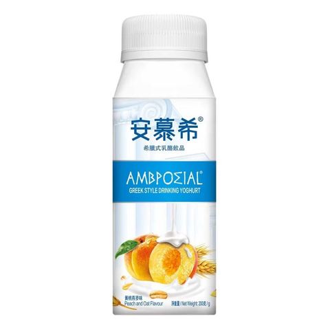 Ambrosial Greek Style Drinking Yoghurt Peach and Oat Flavour 200g