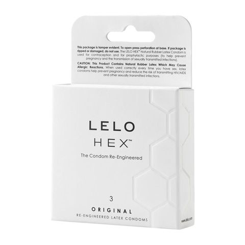 Lelo Hex Condoms Original Standard Size 3 Pieces (Ultra-thin condoms, sublime sensation and flawless fit, inner ribbing enhances grip)