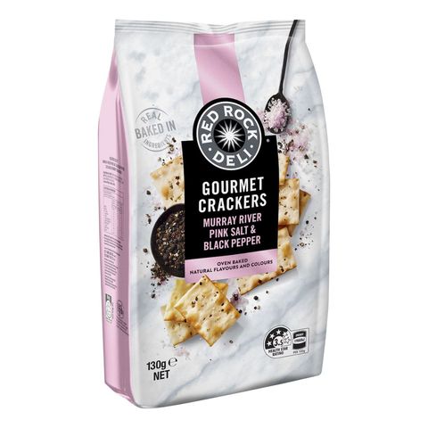 Red Rock Deli Gourmet Cracker Salt & Pepper 130g [Parallel Import]