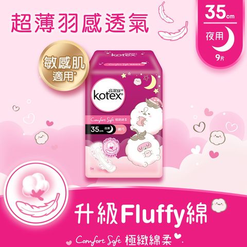 Kotex Comfort Soft Slim Overnight 35cm 9 Pieces