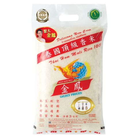 金  鳳 泰國頂級茉莉香米 3公斤 [包裝米有機會非真空包裝]