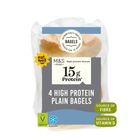 [Shelf life: 2 days or below] High Protein Plain Bagels (4 Pieces) 340g 29387953