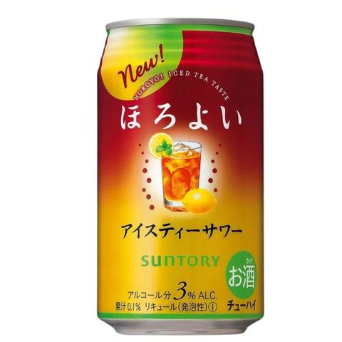 Suntory Horoyoi Chu-Hai (Iced Tea Sour) Alc. 3% 350ml [Parallel Import] (The new and old packaging will be shipped out randomly)