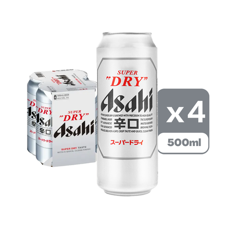 Asahi Super Dry King Can 500mL x4 (The new and old packaging will be shipped out randomly)