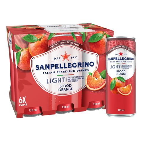 Sanpellegrino Sparkling Orange and Bloody Orange Beverage (Light) 6 x 330ml