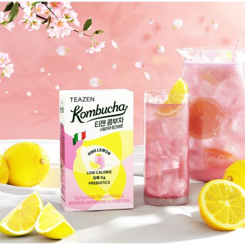 Teazen Kombucha (Pink Lemon) 10 Pieces (The new and old packaging will be shipped out randomly)